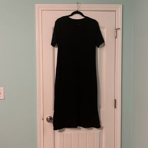 NWOT BLACK long crew neck tshirt dress